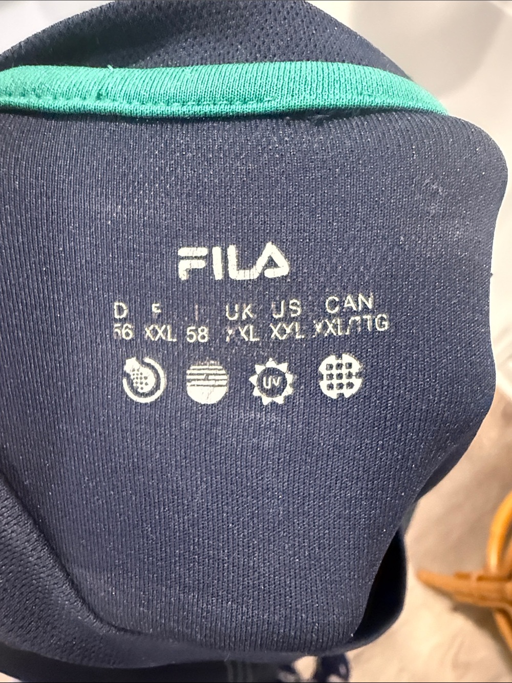FILA Navy Short Sleeve Tee with Teal Graphic Accents - Picture 4 of 5
